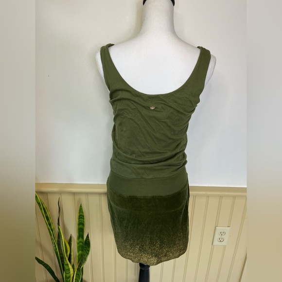 Juicy Couture Y2K Green Terry Cloth Mini Dress S Glitter Pool Lounge Vibe ‘00s - Picture 4 of 13